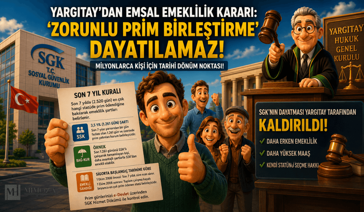 Son 7 yıl kuralı, Son 7 yıl emeklilik, Yargıtay emeklilik kararı, SGK son 7 yıl kuralı, Hizmet birleştirme emeklilik, SSK Bağ-Kur emeklilik, Bağ-Kur'dan SSK'ya geçiş, Emeklilik hesaplama, SGK emeklilik şartları, Emeklilikte son 1261 gün